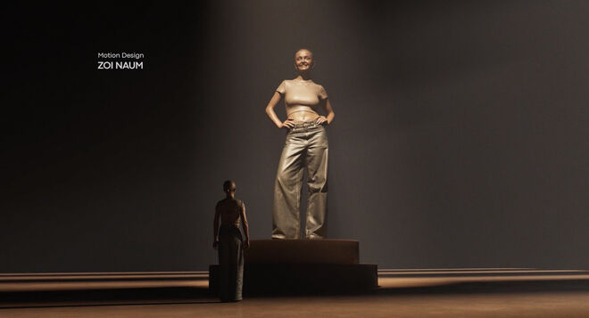 IMAGE: Still - Luca looks at a figurine of herself